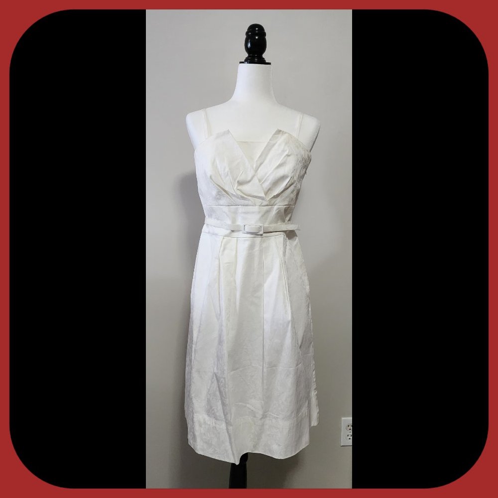 WHITE HOUSE BLACK MARKET || White Midi Dress (SIZE 12)